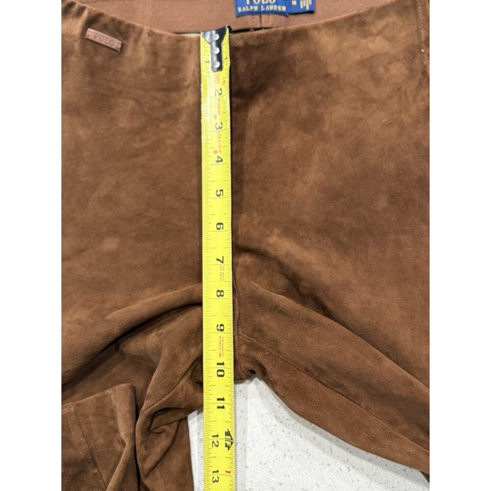 VTG Polo Ralph Lauren Lamb Suede Ankle Zip Pants Women’s Medium Brown Luxury - Picture 7 of 16